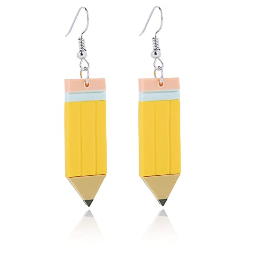 ONLYJUMP Pencil Earrings Teacher Earrings for Women Handmade Polymer Clay Pencil Earrings Creative Teacher Jewelry Gifts