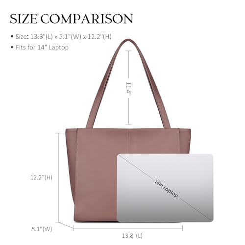 Image of befen Genuine Leather Tote Bag for Women Work Travel Leather Purse Handbags