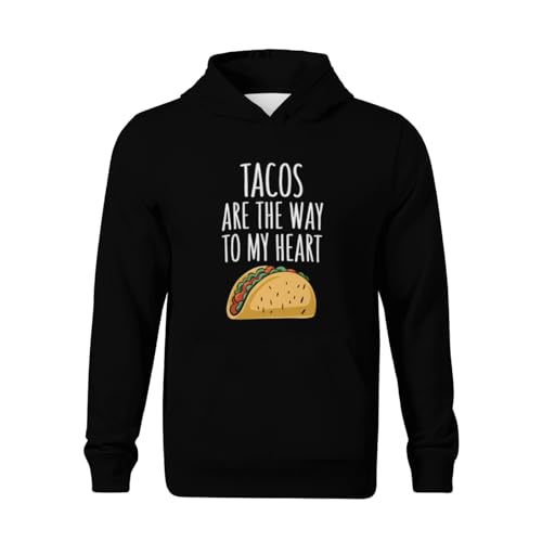 Kids Tacos Are The Way To My Heart Boys Girls Lightweight Kangaroo Pocket Fleece Hoodies2