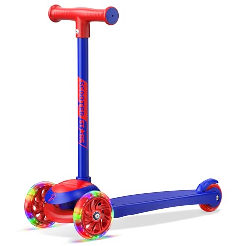 3 Wheel Scooter for Kids, Smooth Light Up LED Front Wheels, Wide Anti Slip Deck,...