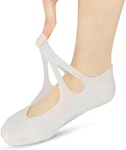 Flashfox Moisturizing Silicone Gel Socks with Arch Support – Dry Crack Feet Treatment for Women or Men, Hydrating Spa Socks for Heel Repair