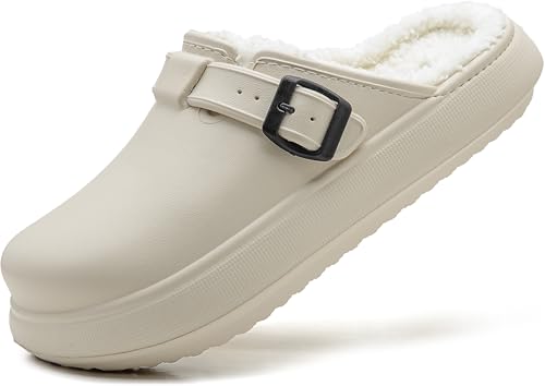 Ellis Classic Fur Lined Clogs Waterproof Winter Fuzzy Slippers for Women Men Indoor and Outdoor