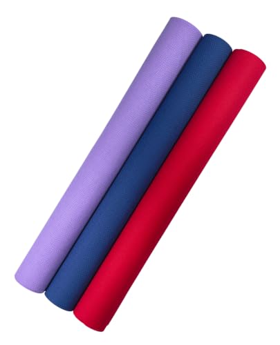 Image of KCS 3 pc of 15 inch x 18 inch(38cmx45cm) 16 Count Cross Stitch Cotton Aida Cloth Needlework Rolled Fabric Box,16CT,Lavender+Royal Blue+Red