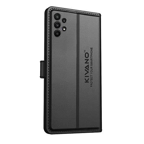 Image of KIVANO Compatible with Samsung Galaxy A23 4G Flip Cover | Leather Finish | Inside Pockets & Inbuilt Stand | Shockproof Wallet Style Magnetic Closure Back Cover Case