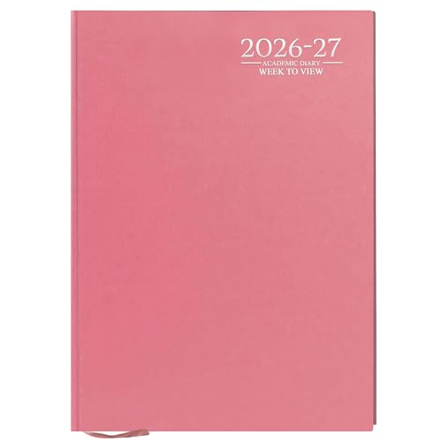 G4GADGET 2026-2027 Academic Diary A5 Week To View Pink Hardback August 2026 to July 2027 Weekly Planner Student Teacher School Organizer Timetable & Appointment Year Planner