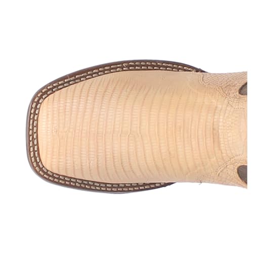 Dan Post Boots Mens Barrett Embroidered Lizard Square Toe Pull On Dress Boots Mid Calf - Beige, Grey4