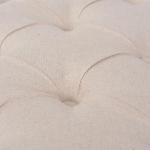 Banc lin bois massif 110cm blanc crème pour optimiser une entrée encombrée