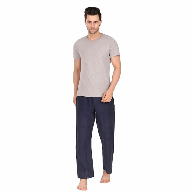 affitude auto Mens Pajama Elastic Waist Bottoms Lounge Pants Lightweight Pajamas With Pocket Usefull -Night wear;Gym;Morning Evening walk & Soft Cotton Fabric -Free Size Upto 28 to 36 Inches (Blue)-picture-32