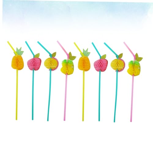 Pajillas plásticas coloridas desechables 3D para fiesta 24 pcs miniatura 5