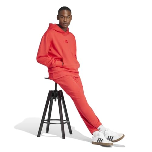 adidas Men's Size All SZN Fleece Loose Hoodie, Pure Ruby, Large Tall3