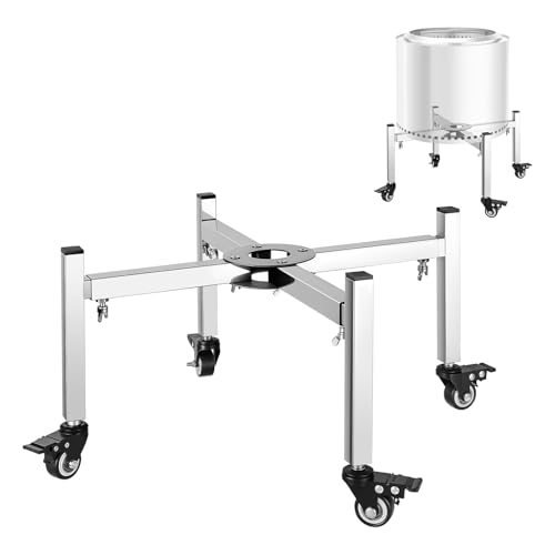 VEVOR Feuerstellenständer, 38–68,6 cm, verstellbar, dehnbar, mit 4 Rollen, Feuerschalen Zubehör, Mobile Ständer für Außenfeuerstellen, Edelstahl-Camping-Feuertonne-Zubehör für Kamine