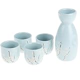 Lachineuse 2409 Zestaw sake i karafki, porcelana, drzewo wiśniowe niebieskie