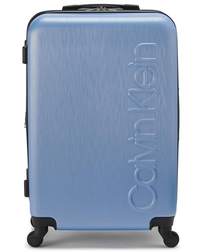 Calvin Klein Women's Hard Side Upright Luggage Spinner Light Weight Suitcase, Forever Blue, Medium