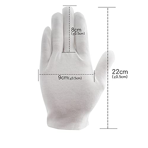 Uuyyeo 12 Pairs White Washable Cotton Gloves Breathable Work Gloves Stretchy Cotton Inspection Gloves For Men #TOP2
