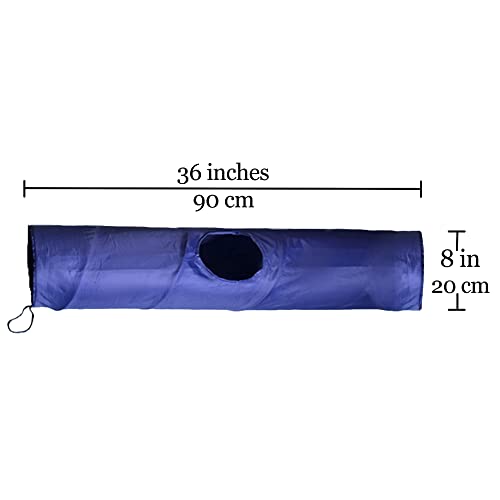 Sungrow Cat & Bunny Tunnel For Indoors, Hideaway Toys & Accessories Encourage Exercise For Dwarf Rabbits, Ferrets, Kitty, Guinea Pig, 1-Pc, Blue Color #TOP6