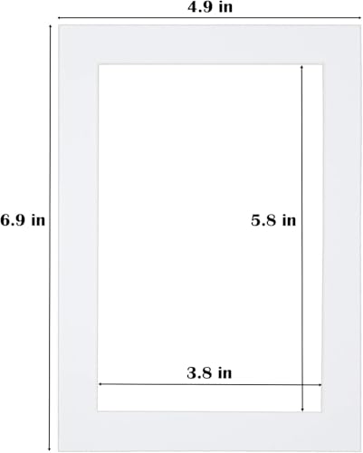 Egofine 8x10 White Picture Mats Pack of 6, Frame Mattes for 5x7 Pictures, Acid Free, 1.2mm Thickness, with Core Bevel Cut