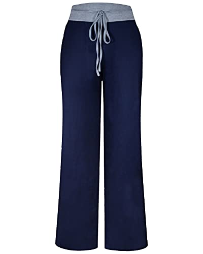 Image of NEWCOSPLAY Women's Comfy Pajama Pants Casual Drawstring Palazzo Lounge Wide Leg Pants
