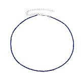 Größe: ca. 51cm lang Sevenfly Seed Bead Choker Halskette kleine Perlen Choker Boho Bunte Choker Halskette Kette Schmuck für Frauen und Mädchen(Navy blau)