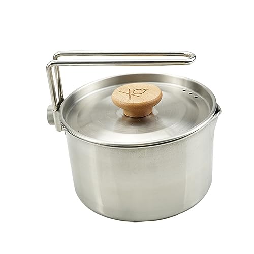 BRIGHTFUFU Portable Outdoor Pot Versatile Camping Kettle for Boiling Water Soup and Noodles for Hiking Fishing and Picnics Durable and Easy to Clean