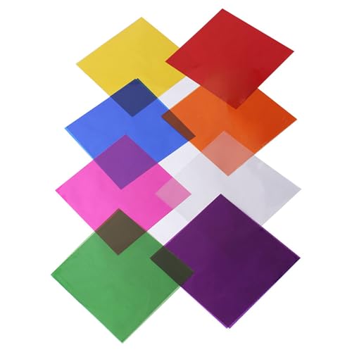 Mirhua カラーセロハン 8色 80枚セット 子供達の工作 DIY 装飾 梱包 手芸 透明紙 セロハン ラッピング 卒業ギフトラッピング用 (15.5cm)