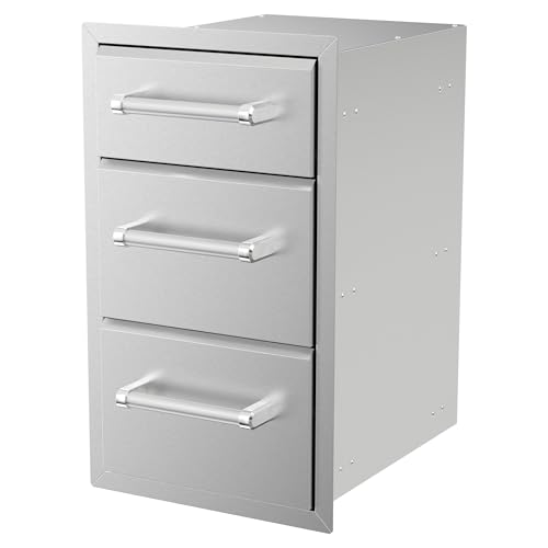Image of SPIRE Vertical Built-in Triple Drawers, Stainless Steel, Universal Mount