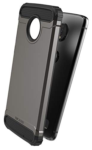 Encased Moto Z4 Belt Clip Holster Case (2019 Scorpio Armor) Ultra Protective Tough Grip Cover With Holder - Gunmetal Grey #TOP3