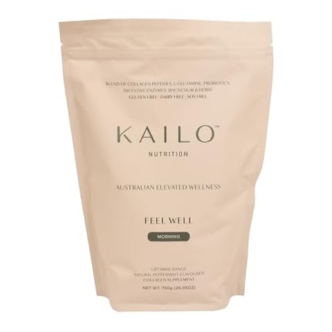 KAILO Nutrition - Feel Well Collagen - Peppermint Flavored with Magnesium Glycinate, L-Glutamine, Protein, and Probiotics, and Aloe Vera to Soothe and Promote Gut Health - 26 oz. Cover