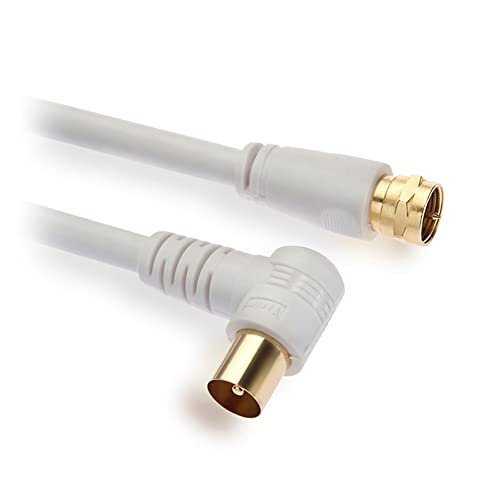 Bolwins P96cs - Cable Coaxial de Antena Satélite para HDTV, Ángulo de 90°, DVB-T2 Radio FM DAB - 1,5 m