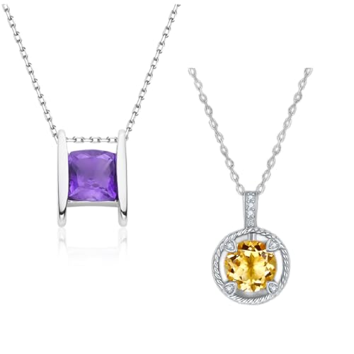 Feng Shui Amulet increase good karma wealth S925 Silver Crystal 2PCS Necklace Ⅰ
