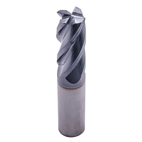 Image of 3 /4 inch 4 Flute Solid Carbide 0.04 inch Corner Radius End Mill, AlTiN Coated | 35 Helix, 3 /4 inch Cutting Dia, 3 /4 inch Shank Dia, 1-3 /4 inch LOC, 4 inch OAL, for Milling Alloy Steel, Carbon Steel, Cast Iron