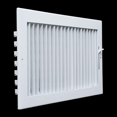 Handua 14"W x 8"H [Duct Opening Size] Steel Adjustable Air Supply Grille | Register Vent Cover Grill for Sidewall and Ceiling | White | Outer Dimensions: 15.75"W X 9.75"H for 14x8 Duct Opening