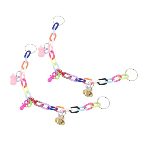 KESYOO 2Pcs Parrot Swing Creative Bird Plaything with Bells Soft Bridge for Budgies and Birds Easy to Attach to Cages and Climbing