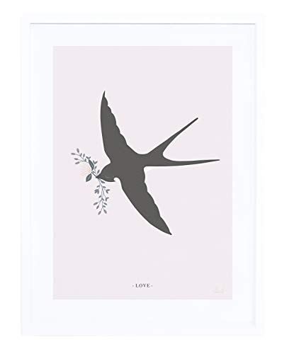 Affiche avec cadre hirondelle LILIPINSO illustration premium chambre