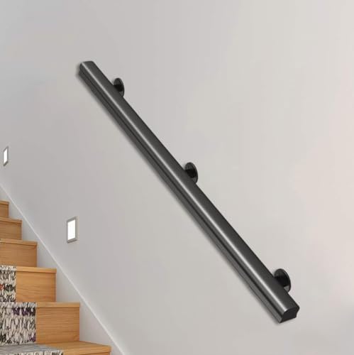 Corrimano per scale in legno antiscivolo per interni, con kit di installazione, corrimano da parete per decorazione soffitta e corridoio