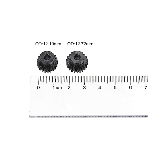 sourcing map 48P gehärteter Ritzelmotor-Zahnradsatz, 2-tlg. 21T 22T, passend für 1/8 Zoll RC-Motorwelle, 48-Teilungszahnräder für RC-Autos, mit Innensechskantschlüssel