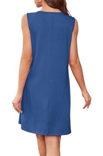 Image of BKRIVE Womens Lightweight Sleeveless Summer Dresses | Lace Yoke Neckline, Figure-Flattering for All Shapes - Ideal Beach Cover-Up & Hot-Weather Travel Essential