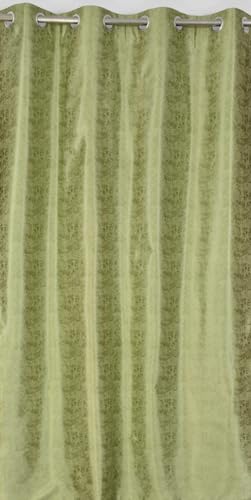 Image of Premium Fabric Leaves Design Window Curtains | Parde 4X5 Feet Long Curtain Set of 3 Pcs for Home Decor | Living Room Curtain Panel Window, Green