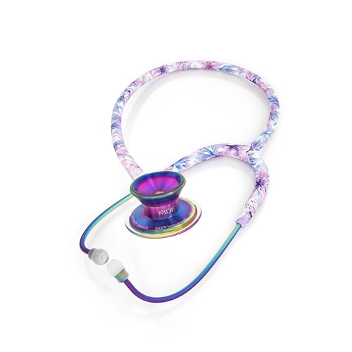 Image of MDF Instruments Monet Kaleidoscope MD One Epoch Lightweight Titanium Stethoscope, Adult, Monet Tube, Kaleidoscope Chestpieces-Headset, MDF777TMOKL | Dual head, Lightweight, Trusted since 1971, Lifetime warranty, Free-Parts-for-Life, Latex-free, For doctors, nurses, students
