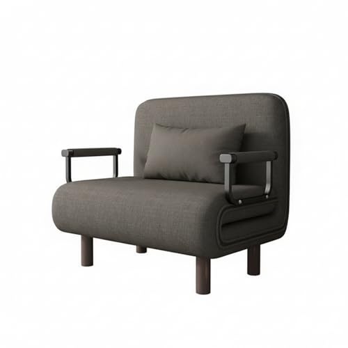 Catálogo de Sofa Cama Azul los más solicitados. 44 Genérico Sofá Cama Plegable de Metal, Diseño Moderno, 1Plazas, Tapizado en Tela Azul, Multifuncional para Sala y Estudio (深灰色) 60 * 190 cm