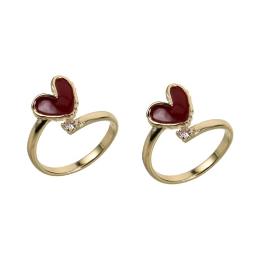 Anneaux ronds promesse bague ajustable cœur cadeau idéal anniversaire