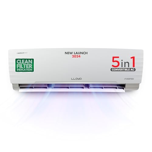 Lloyd 1.5 Ton 5 Star Inverter Split AC (5 in 1 Convertible, Anti Corrosion Coating, Copper, PM 2.5 Filter, 2024 Model, White with Chrome Deco Strip, GLS18I5FWBEW) (B0CZXB4P83) Amazon Price History, Amazon Price Tracker