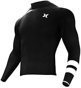 Hurley Mens Wetsuit Top - Fusion 101 1MM Long Sleeve Shirt Wetsuit for Men - UPF 50+ Stretch Neop...