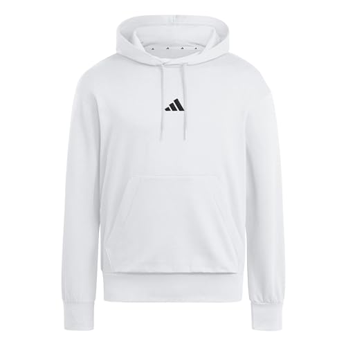 adidas Essentials Fleece Hoodie Felpa con cappuccio, White/Black,...