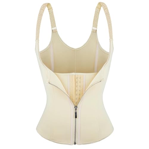 Taille formateur corset gilet plus la taille avec baleines acier et fermeture éclair