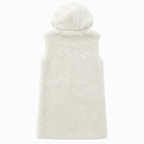 Fleece Vest Women Mid Length Sherpa Vest Hooded Fleece Sleeveless Jacket - image 5