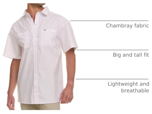 Wrangler Men's Big and Tall Short Sleeve Button Up Shirt, Chambray Woven - image 4
