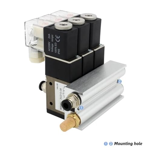 Électrovanne 3V210-08-NC 4 stations avec bloc collecteur et silencieux DC 24V AC 220V - 6