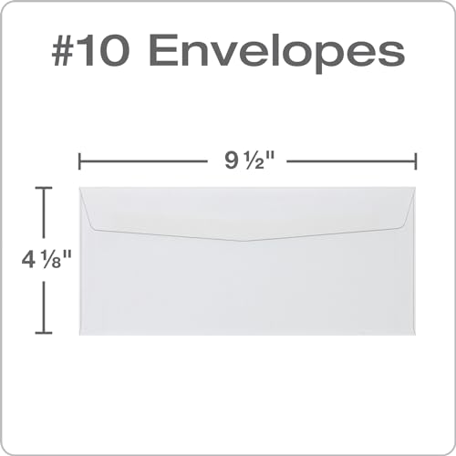 Quality Park #10 Envelopes, Letter Size White Mailing Envelopes, 4-1/8x9-1/2 Inch, No Window Business Envelopes, Gummed Closure, 500/Box (QUA90020) by Quality Park - Image 2