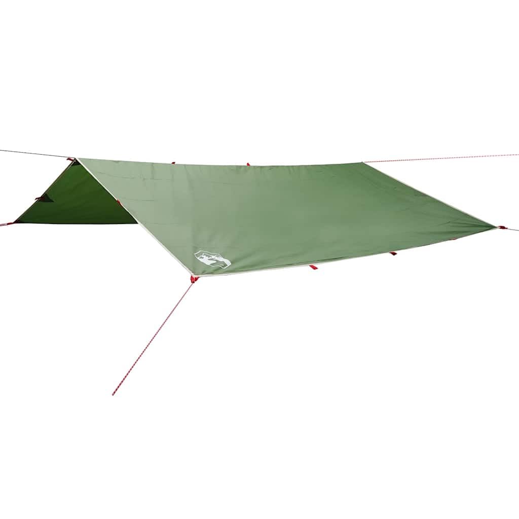 Telone da campeggio verde 500 x 294 cm impermeabile, telo per tenda protezione solare per esterni, campeggio, escursionismo, amaca 94670