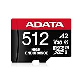 【エイデータ】 microSD 512GB 防犯カメラ ドラレコ GoPro UHS-I クラス10 / V30 / A2 512GB SD 6.0 最大読込速度100MB/秒 高耐久性 AUSDX512GUI3V30SHA2-RA1-I 防水